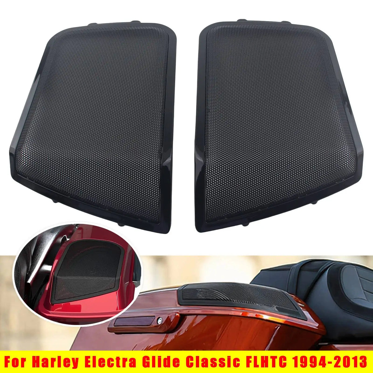 Grilles maillées de haut-parleurs 6x9" pour sacoches cavalières Harley-Davidson Touring 1994-2013 - vue 2