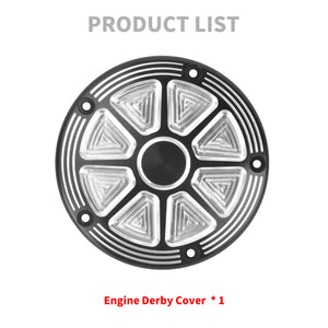 Cache moteur derby noir et chromé pour moto Harley-Davidson Softail - vue 5