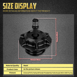Bouchon de réservoir style club (vented gas cap) universel pour Harley-Davidson à filetage femelle – photo 5/13