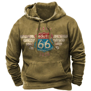 Sweat à Capuche Oversize Homme Imprimé 3D Moto Route 66 - vue 5