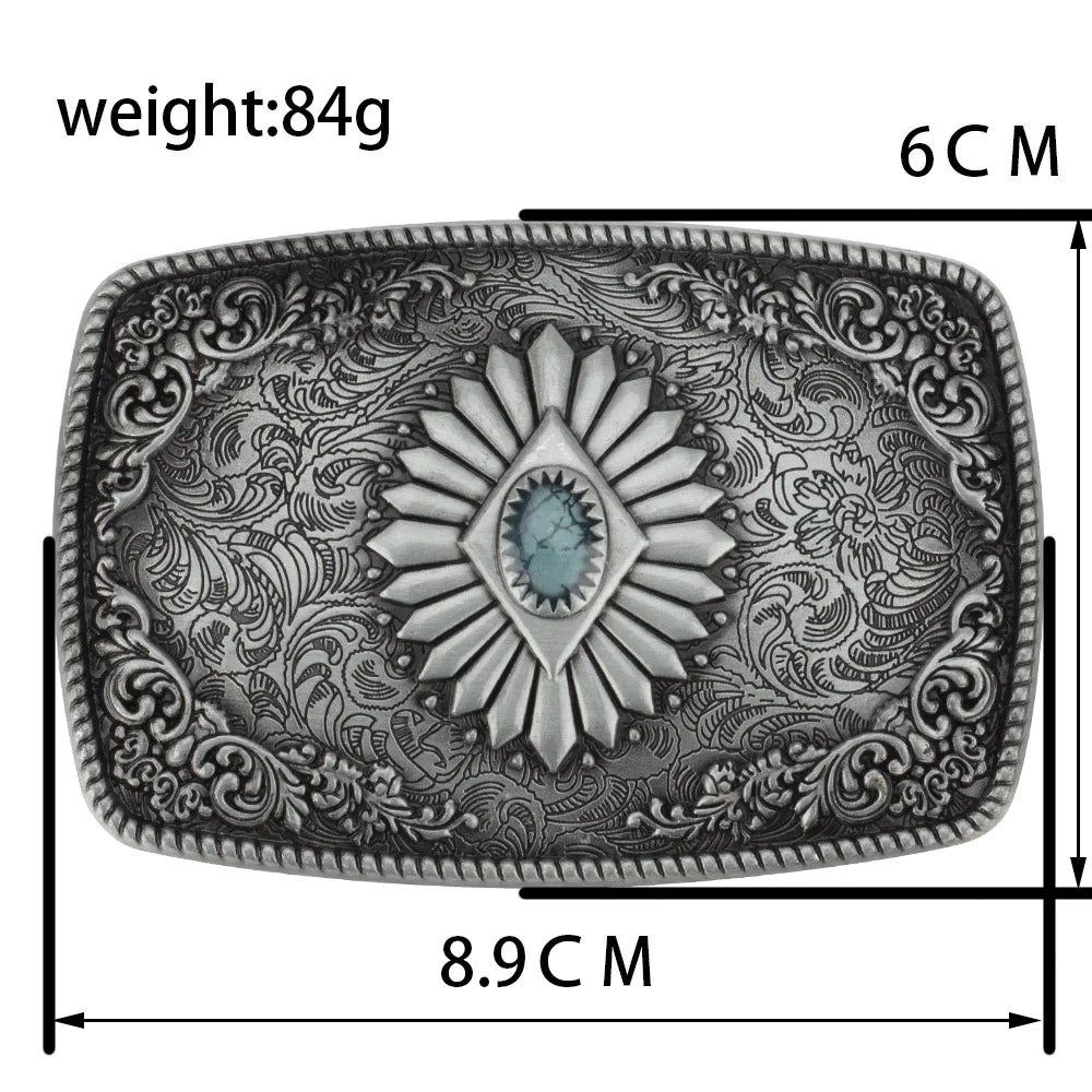 Boucle de ceinture rétro à motifs floraux façon gemmes - vue 2