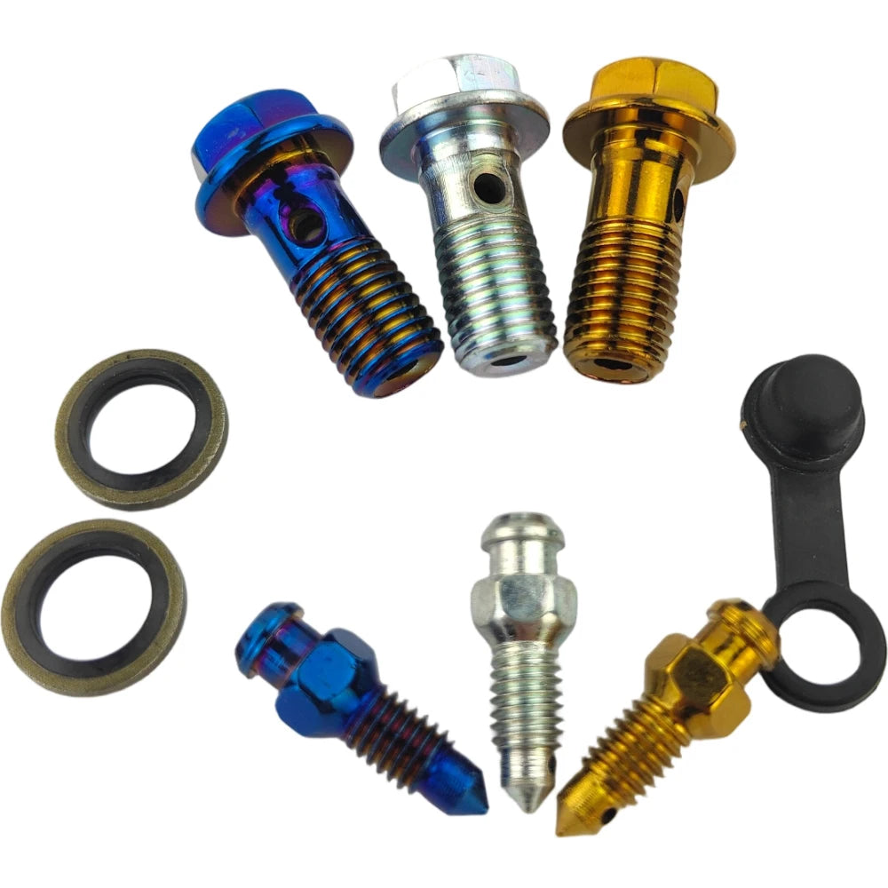 Vis de purge de frein M10x1,0 / M10x1,25 pour étrier et maître-cylindre moto