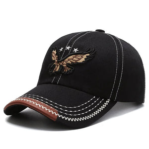 Casquette beige brodée d'un aigle, vue de face - vue 7