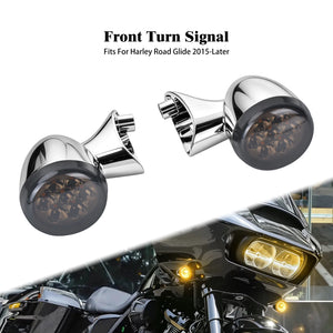 Clignotant avant LED chromé pour Harley-Davidson Touring Road Glide - vue 8
