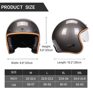 Casque moto jet rétro violet avec visière intégrée - vue 2