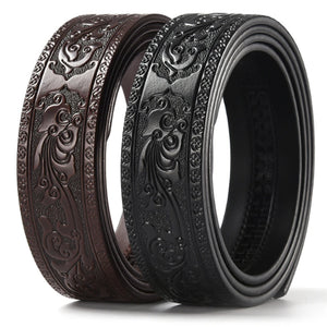 Ceinture en cuir noir à boucle automatique - vue 2