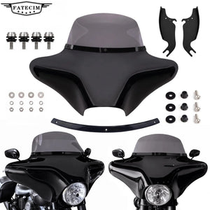 Carénage batwing avec pare-brise fumé pour Harley-Davidson Fat Boy - vue 1