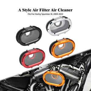 Filtre à air avec anneau décoratif rouge pour Harley-Davidson Sportster - vue 1