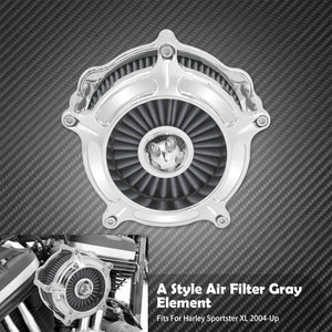 Filtre à air chromé élément gris - Harley Touring, Sportster XL, Dyna, Softail – photo 8/10