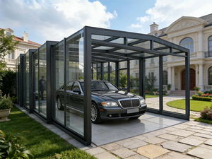 Abri de voiture pliable moderne en aluminium pour jardin - vue 3