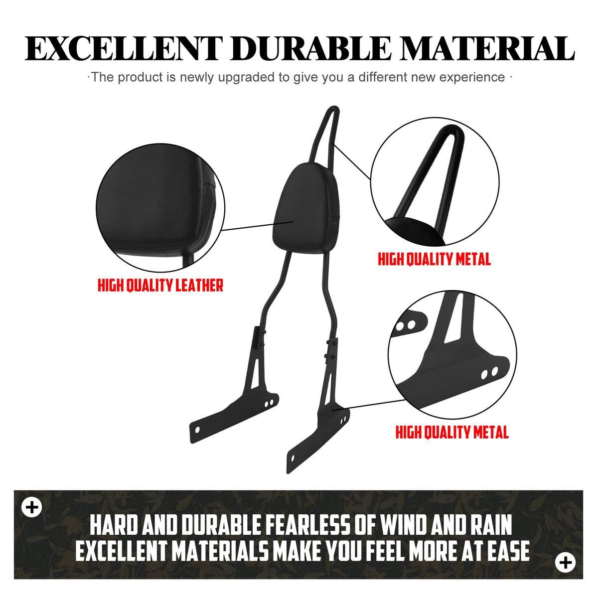 Dossier passager détachable (sissy bar) pour Harley-Davidson Dyna Low Rider, Street Bob 2006-2017 – photo 2/6
