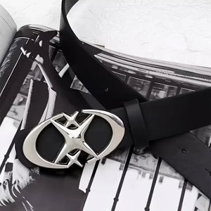 Ceinture unisexe boucle ovale métallique motif croix - vue 4