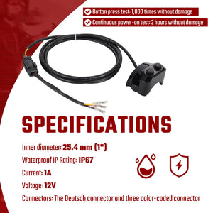 Kit Commutateur de Suspension Pneumatique pour Guidon 1" (Connecteur Deutsch et 3 Fils Couleur) - Harley-Davidson Dyna, V-Rod, Sportster – photo 6/8