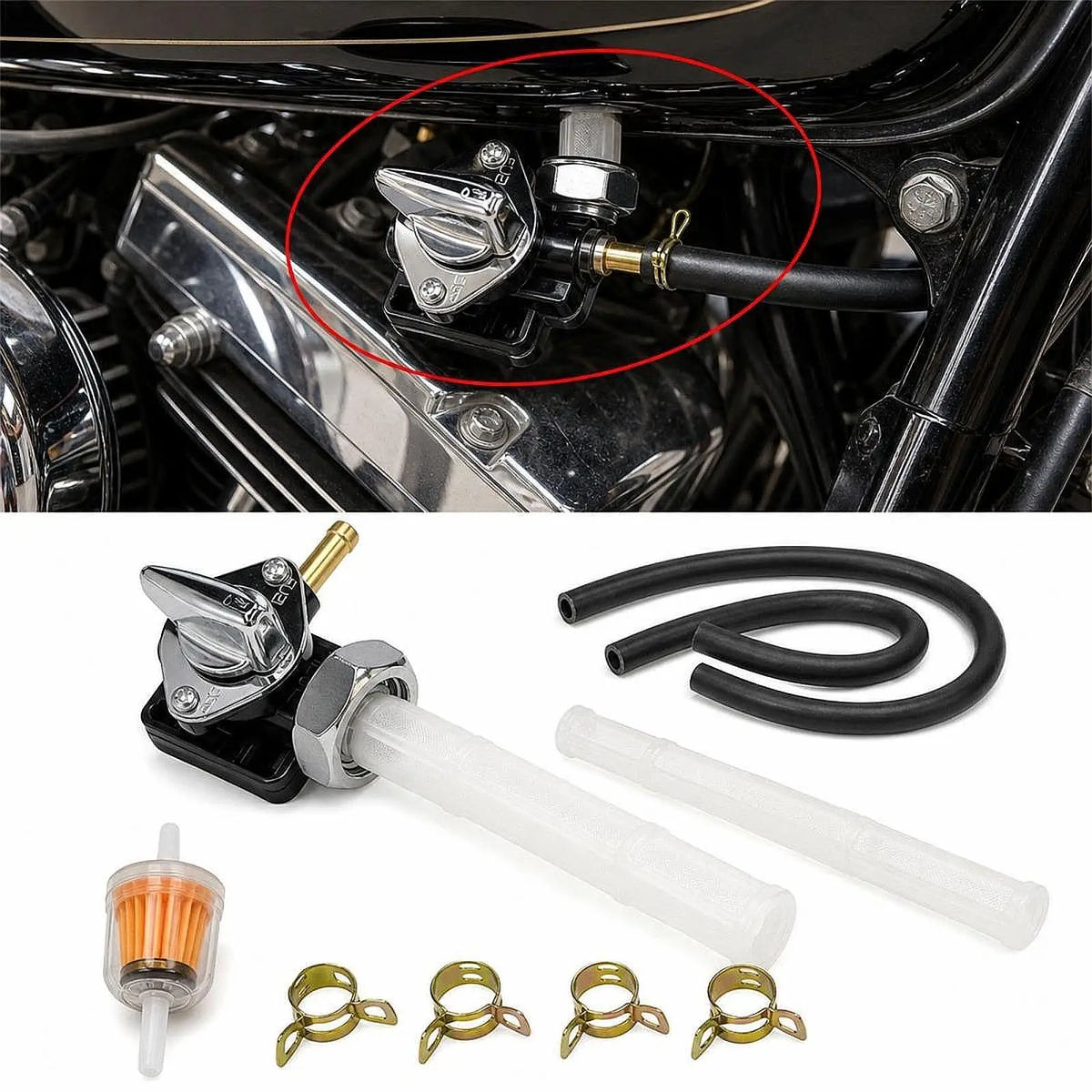 Robinet d'essence à dépression pour Harley-Davidson 1340cc (1995-2001) - OEM 61338-94D