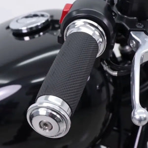 Poignées de guidon chromées pour Harley Sportster Dyna Softail - vue 1