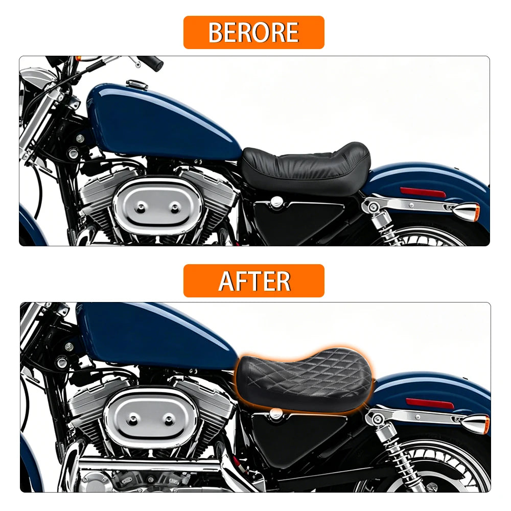 Selle solo bobber matelassée diamant pour Harley-Davidson Sportster (1983-2003)