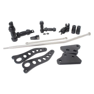 Kit commandes avancées, repose-pieds, leviers et biellettes en aluminium usiné pour Harley-Davidson Dyna Fat Bob, Super Glide, Street Bob 2000-2017 – photo 2/6