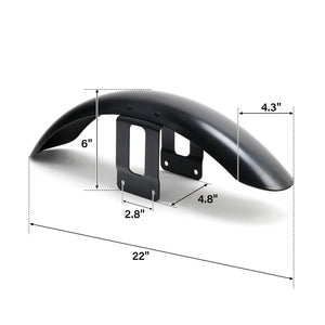 Garde-boue avant en fer noir pour Harley Sportster XL883/1200 - vue 5