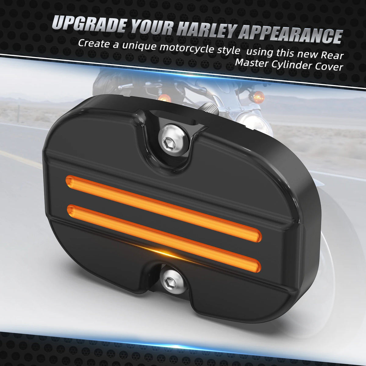 Couvercle de maître-cylindre arrière pour Harley Touring - vue 2