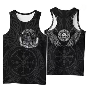 Débardeur homme noir imprimé motif viking - vue 13