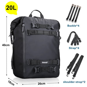 Sac de selle arrière noir Rhinowalk pour moto - vue 8