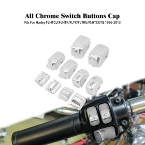 Kit de caches boutons de commodos chromés pour Harley-Davidson Touring - vue 9