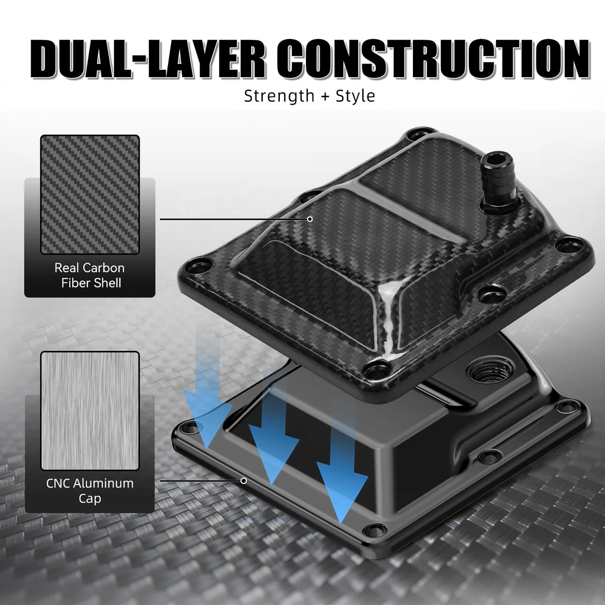 Cache de Transmission Ventilé Bicouche Carbone/Aluminium - Harley-Davidson Touring 2017-2023 & Softail 2018-2024 – photo 2/6