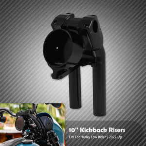 Kit de Rehausseurs de Guidon 10" avec Support Compteur (Kickback Risers) - Harley-Davidson Softail Low Rider S 2022-2024 – photo 8/9