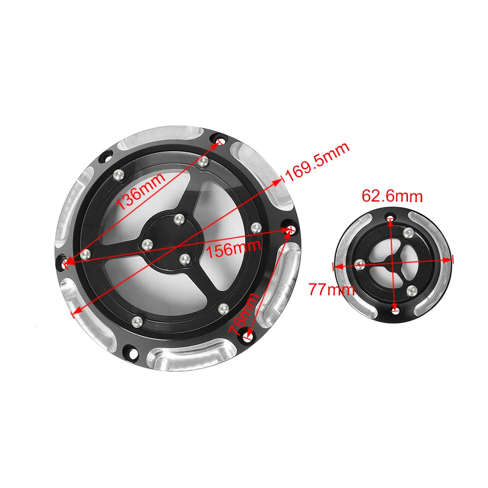 Derby cover et cache d'allumage transparents pour Harley Sportster - vue 2