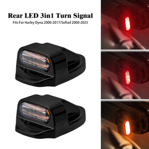 Clignotants LED arrière homologués E-Mark (position/stop) pour Harley Dyna 2000-2017 et Softail 2000-2025 - vue 7