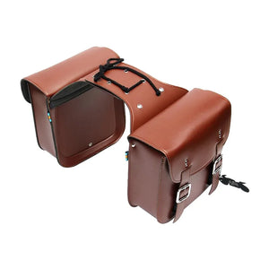 Sacoche cavalière marron pour moto - vue 7