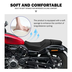 Selle duo noire en cuir PU pour Harley-Davidson Nightster - vue 3