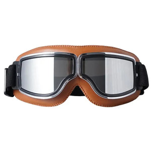 Lunettes Moto Steampunk Style Pilote Vintage Anti-Éblouissement - vue 4