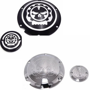 Derby cover et cache d'allumage tête de mort pour Harley Sportster - vue 1