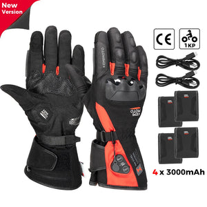 Gants moto chauffants noirs - vue sur main - vue 17