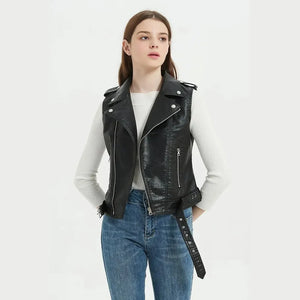 Gilet simili cuir femme grande taille - vue produit - vue 3