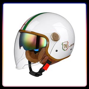 Casque moto jet rétro ouvert, vue de profil - vue 5
