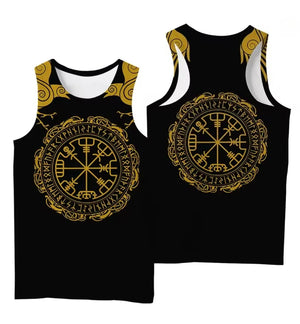 Débardeur homme noir imprimé motif viking - vue 16