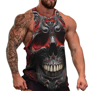 Débardeur crâne 3D oversize homme - vue 1