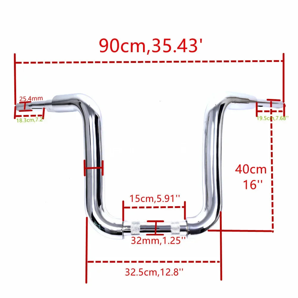 Guidon ape hanger 50 mm pour Harley Fat Boy - vue 2