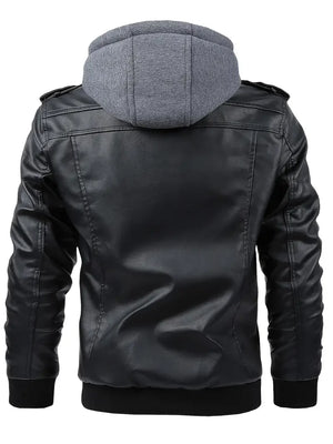 Blouson cuir homme style motard - vue - vue 2