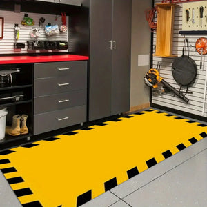 Tapis de garage motif avertissement jaune/noir antidérapant – photo 3/6