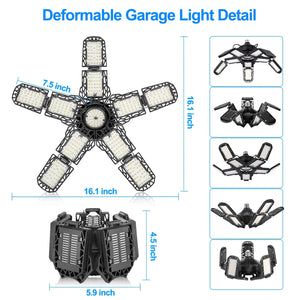 Lampe LED d'atelier à panneaux orientables 7/10+1, culot E26/E27, 150W 6500K – photo 4/9