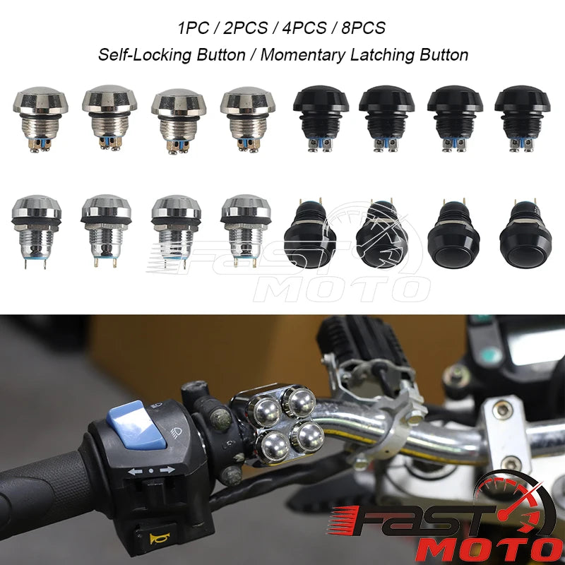 Bouton poussoir 12 mm pour Harley - vue 2