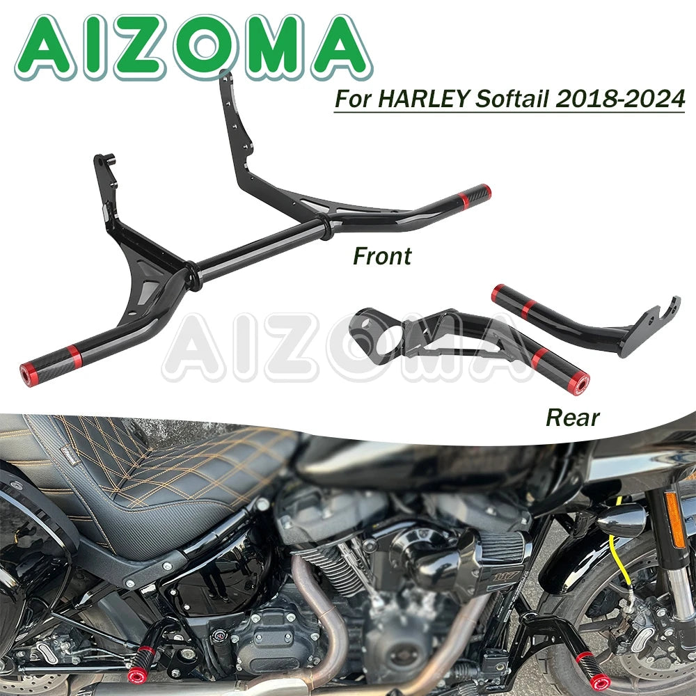 Barre de protection avant colorée sur Harley Softail - vue 2