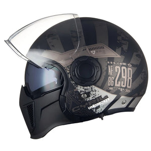Casque moto modulable noir double écran - vue - vue 23