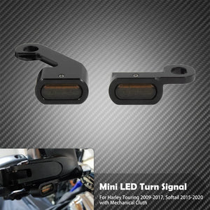 Mini Clignotants LED Homologués E-Mark, Verre Fumé - Harley-Davidson Touring 2009-2017, Softail 2015-2023 (embrayage mécanique) – photo 7/7