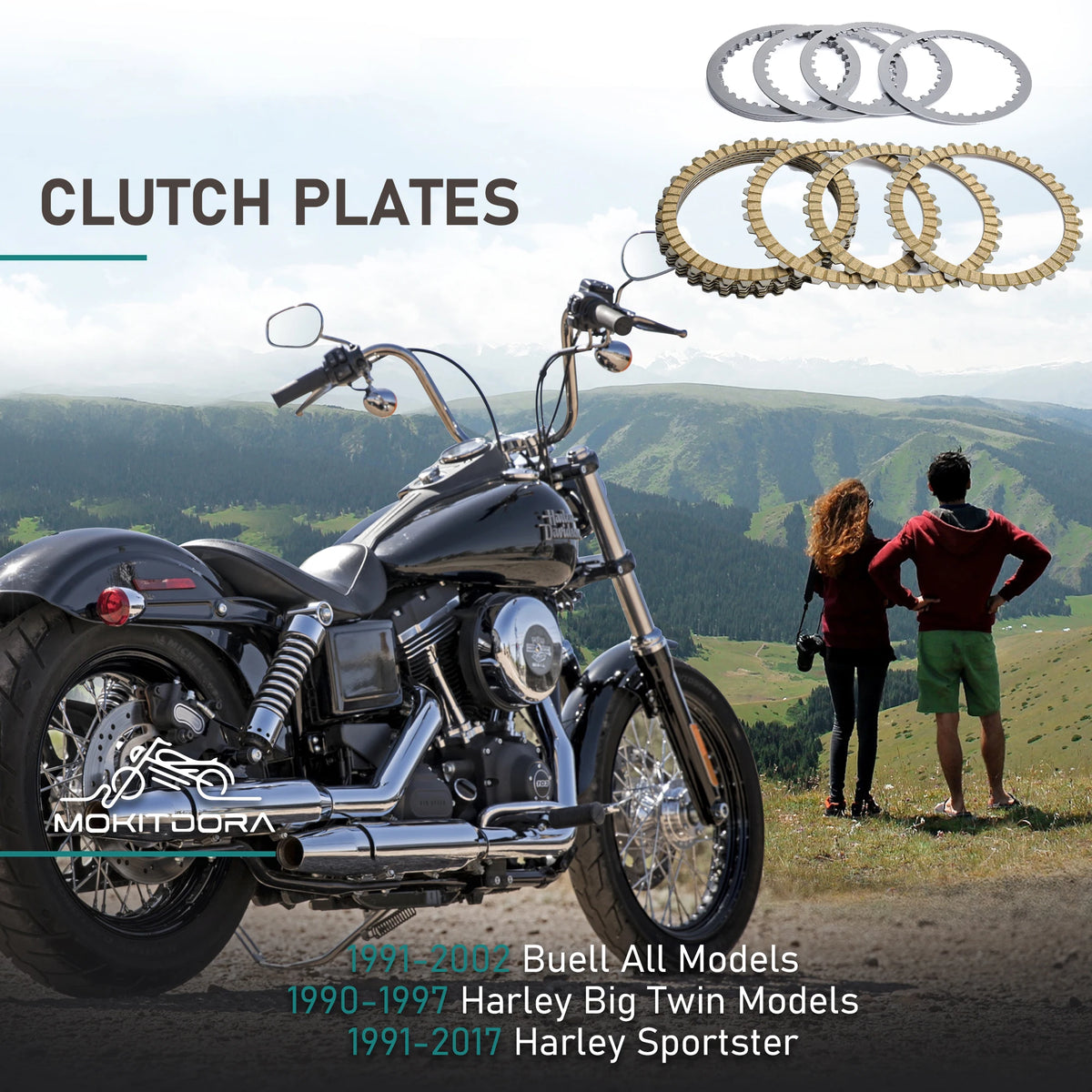 Kit Disques d'Embrayage Supplémentaires (17 pièces) - Harley-Davidson Big Twin 1990-1997, Sportster 1991-2017, Buell 1991-2002 – photo 2/7
