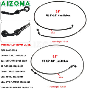 Durite de frein avant renforcée pour Harley-Davidson Touring Road Glide FLTR FLTRX FLTRXS FLTRXST CVO Ultra Limited 2015-2023 – photo 4/13