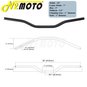 Guidon T-bar noir style club pour Harley Softail - vue 13